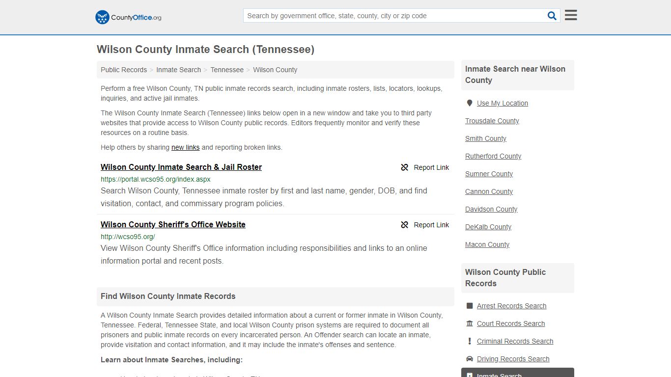 Inmate Search - Wilson County, TN (Inmate Rosters & Locators)